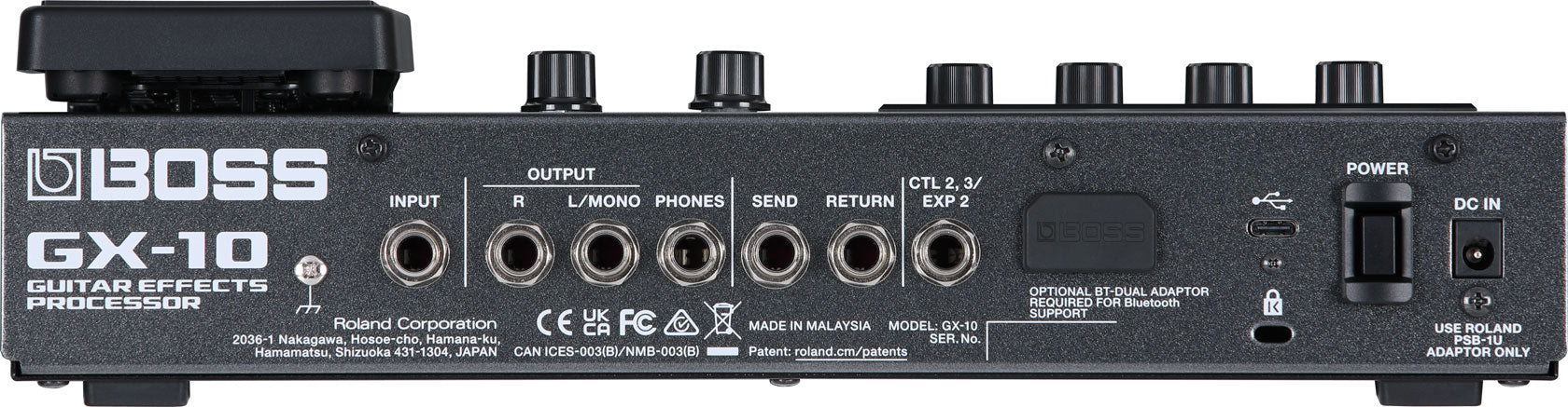 PEDALERA BOSS PROCESADOR DE EFECTOS GUIT/BAJO GX-10