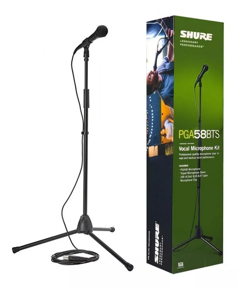 MICRO SHURE PAQ P/VOZ C/PEDESTAL PGA58-BTS, Microfonos
