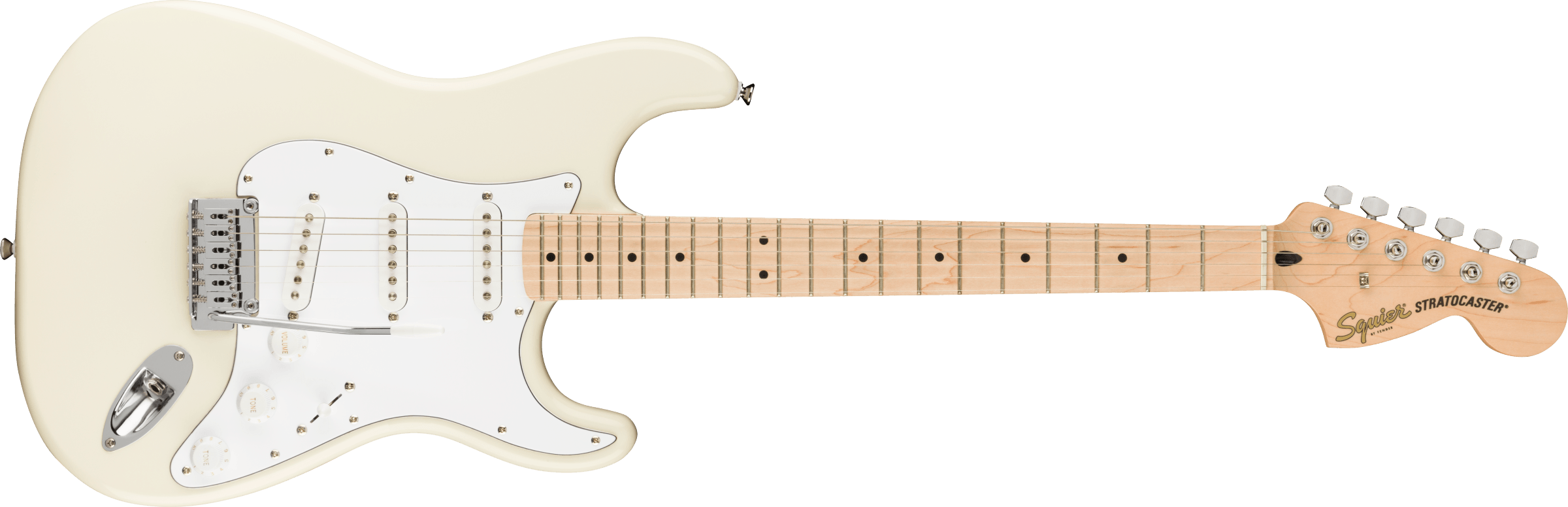 Affinity Series™ Stratocaster®, Maple Fingerboard, White Pickguard, Olympic White,Guitarra Eléctrica