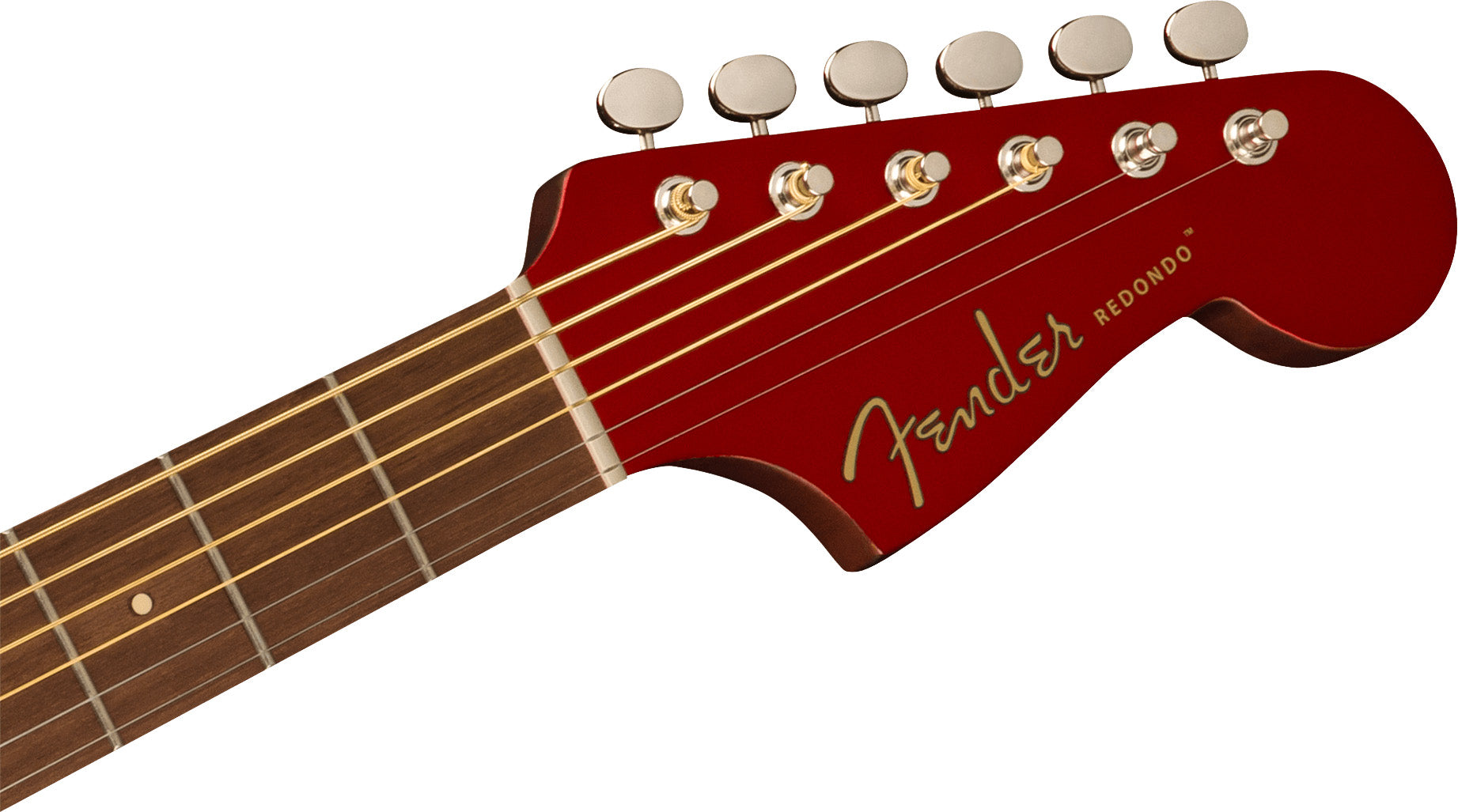 Fender Redondo Player Candy Apple Red White Pickguard, Guitarra Electroacústica