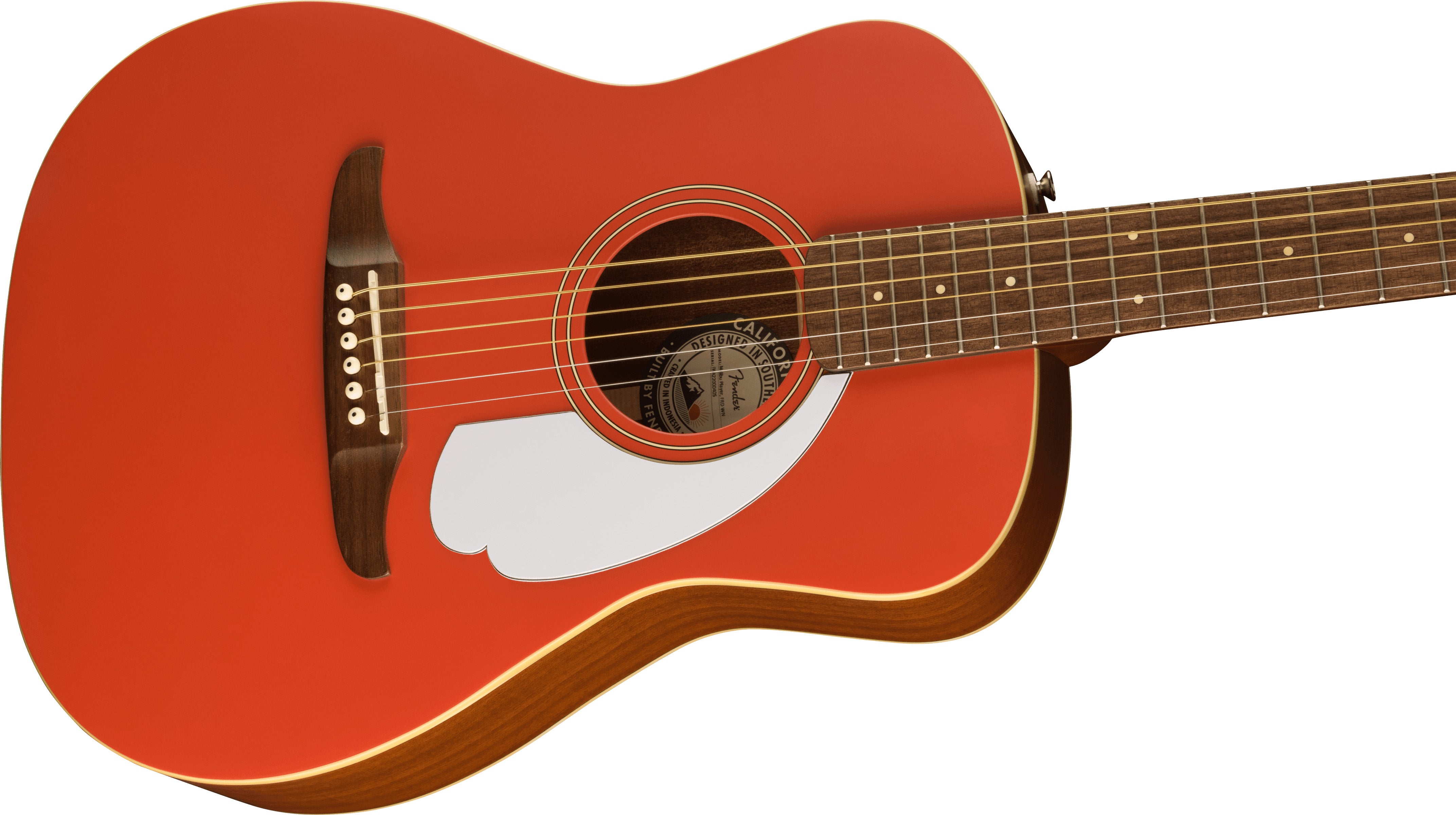 Fender Malibu Player Fiesta Red White Pickguard, Guitarra Electroacústica