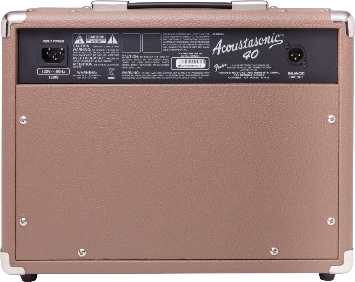 COMBO FENDER ACOUSTASONIC 40 120V, Amplificador Guitarra