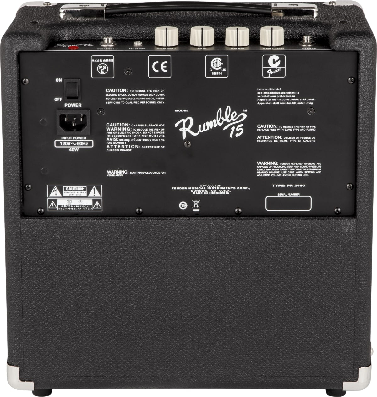 COMBO FENDER RUMBLE 15 V3 120V