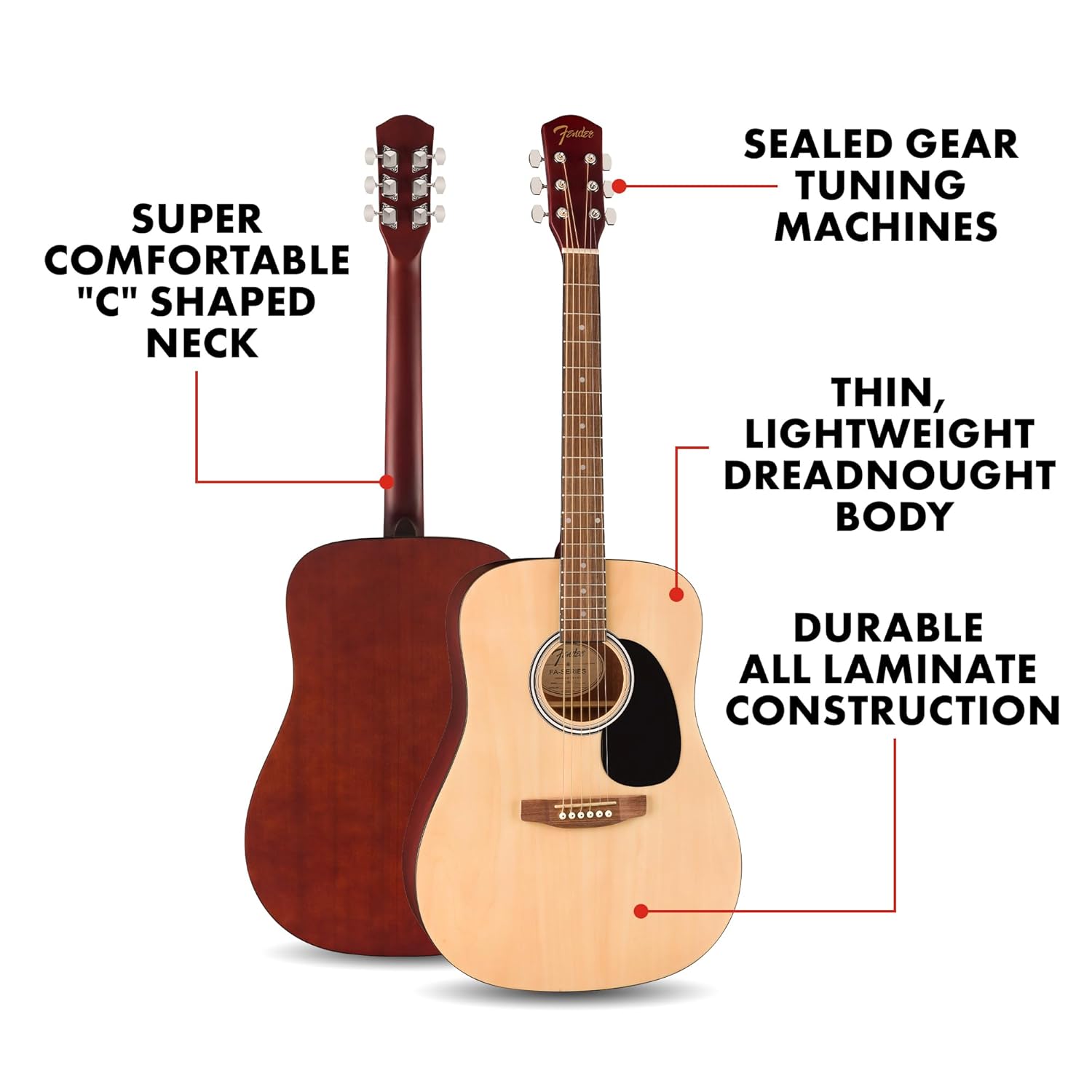 FENDER FA-25 DREADNOUGHT NATURAL ACUSTICA