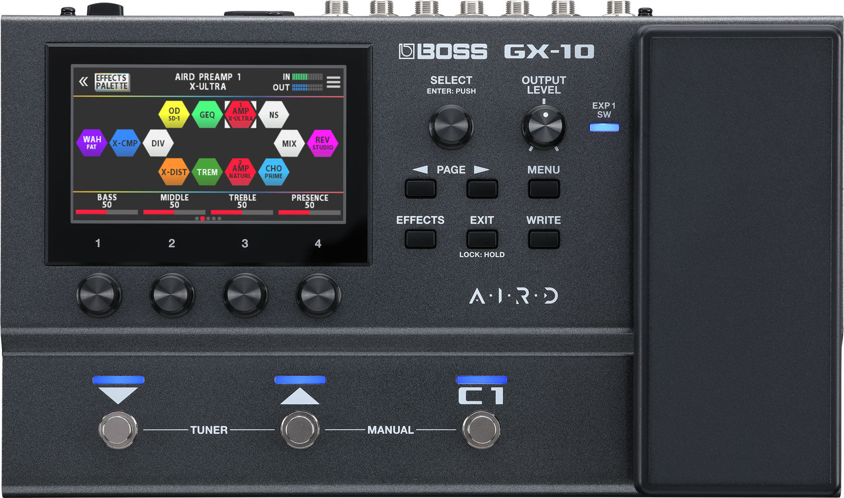 PEDALERA BOSS PROCESADOR DE EFECTOS GUIT/BAJO GX-10