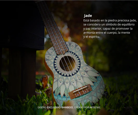 Ukelele Bamboo Soprano Jade U-21-Jade C/Funda