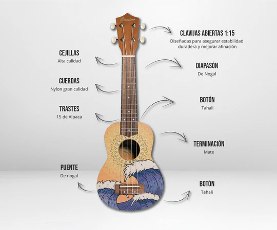 Ukelele Bamboo Wave Soprano C/Funda