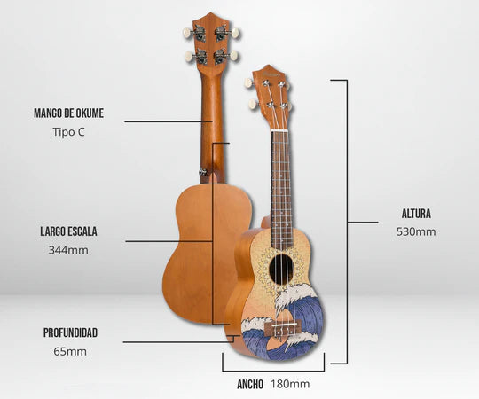 Ukelele Bamboo Wave Soprano C/Funda