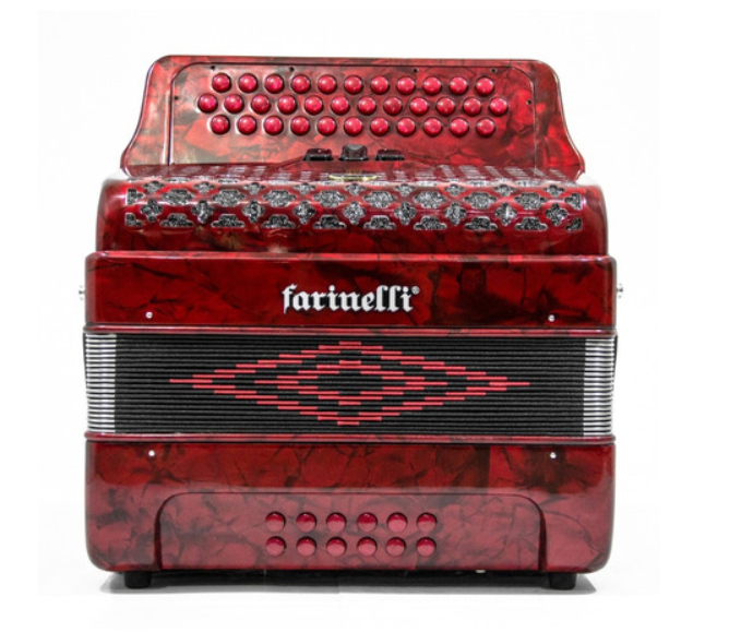 ACORDEON FARINELLI 34 BOTONES 12B/3 REG FA ROJO